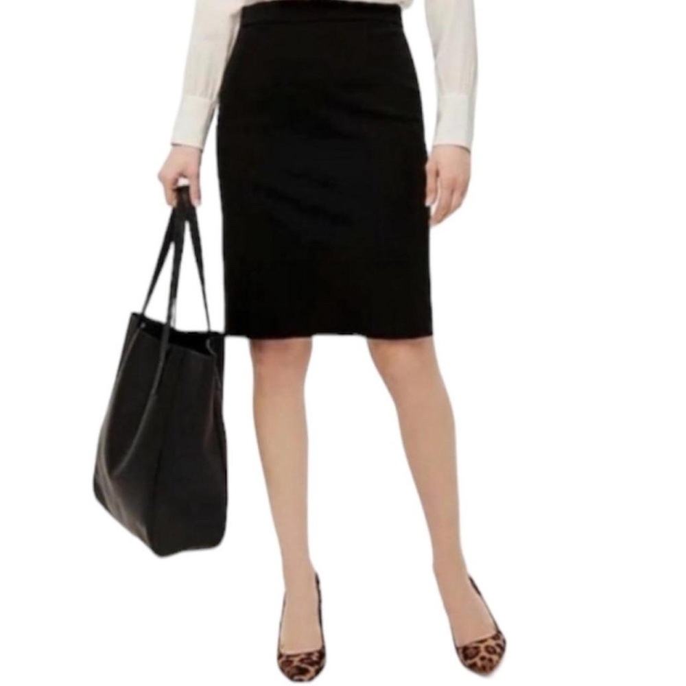 J. Crew black wool pencil skirt • size 4
